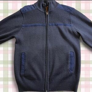 Men's Classic Navy Zip-Up Sweater